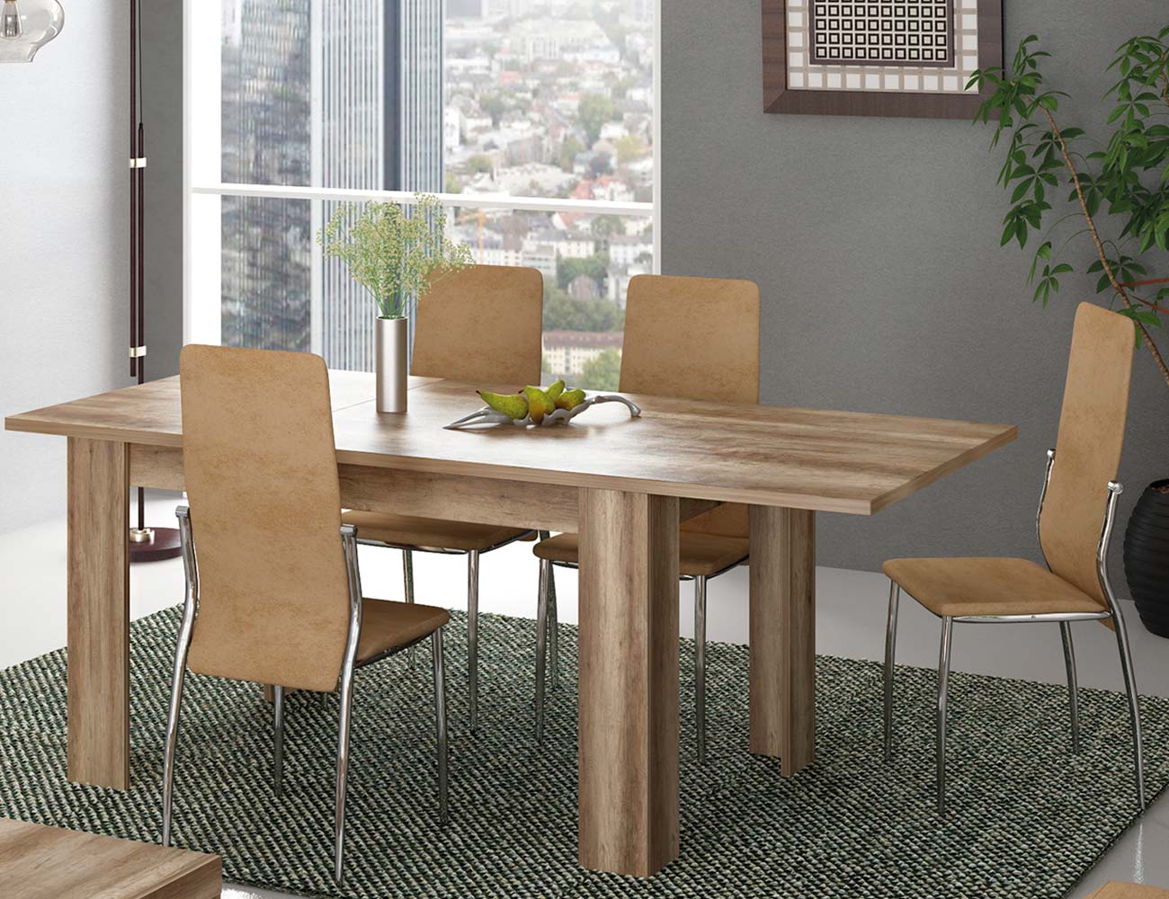 Conjunto Mesa Extensible Y Sillas Comedor - Arquitectura Del Hogar ... Conjunto Mesa Extensible Y Sillas Comedor - Arquitectura Del Hogar ...