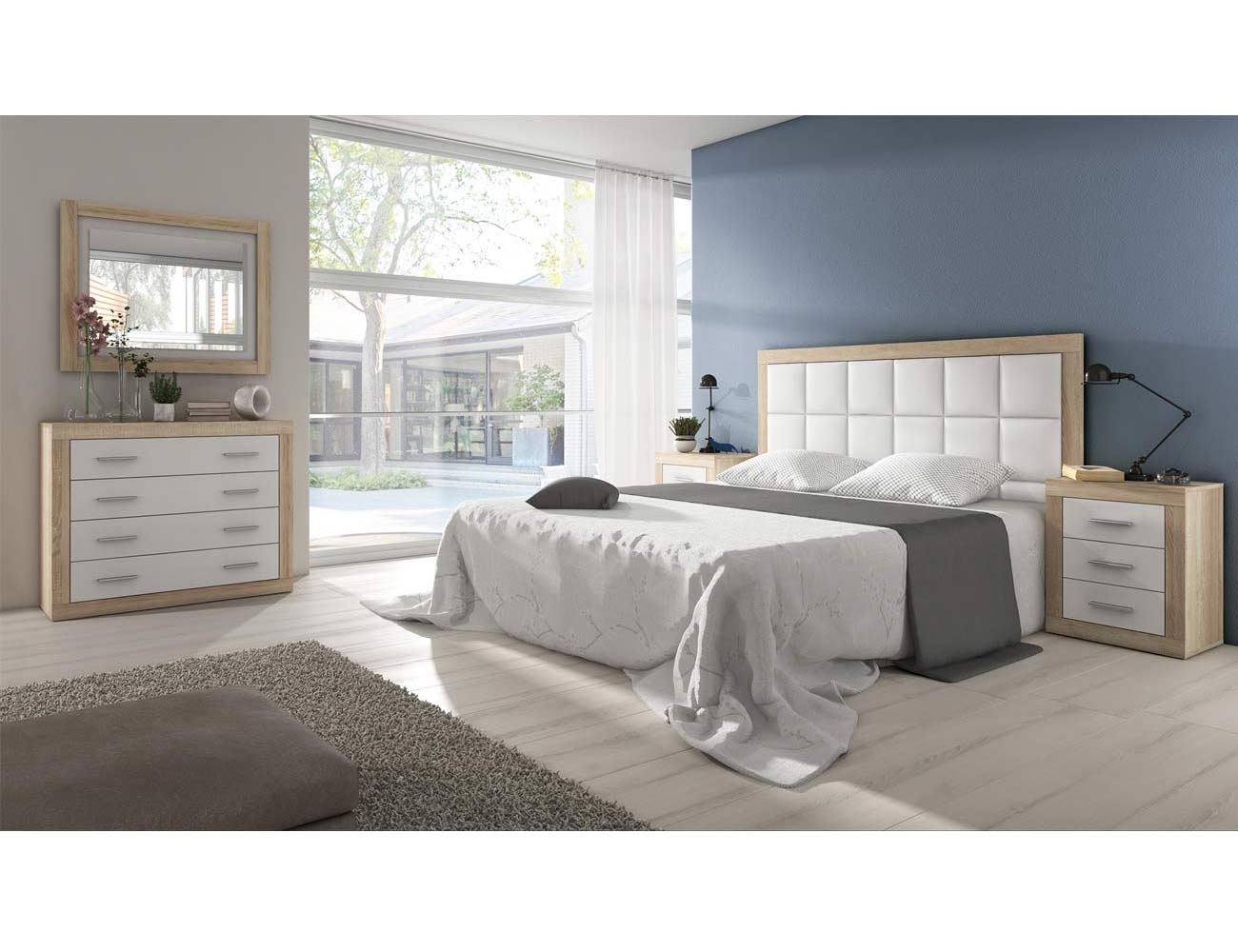 05 dormitorio matrimonio polipiel comoda cambrian blanco
