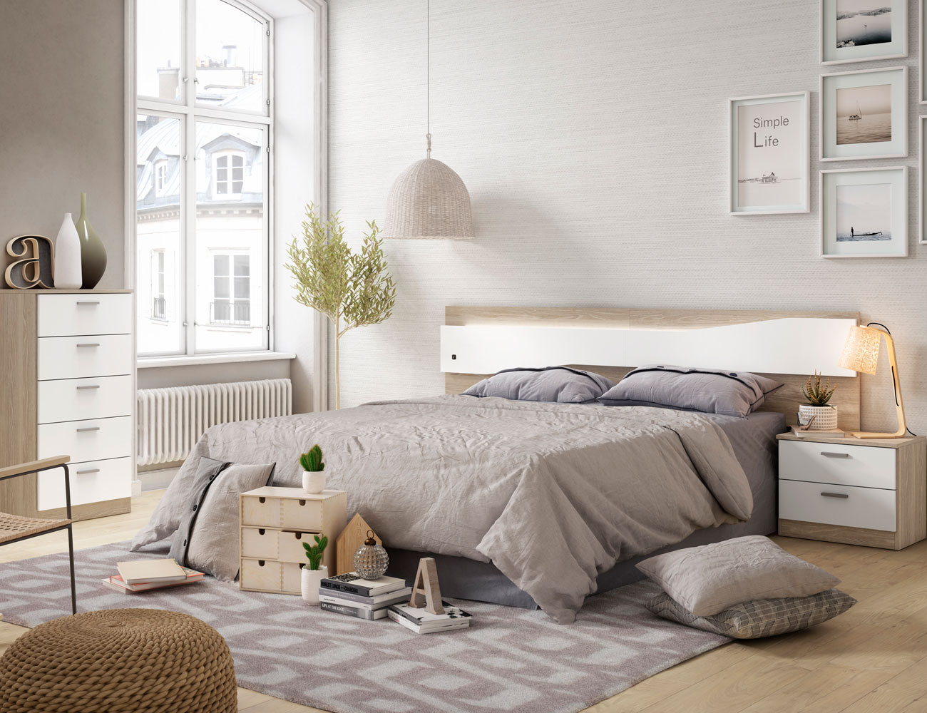 Dormitorio de matrimonio con luces leds (33529) | Factory del Mueble Utrera