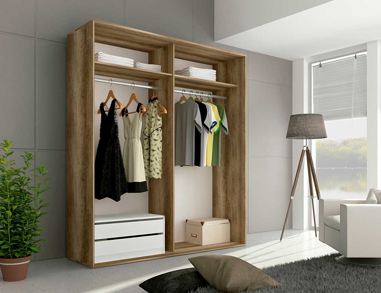 Armario de puertas correderas en color cañon de 180 cm ancho (23199) Factory del Mueble Utrera Armario Ropa Blanca ~ Armario de puertas correderas en color cañon de 180 cm ancho (23199) Factory del Mueble Utrera
