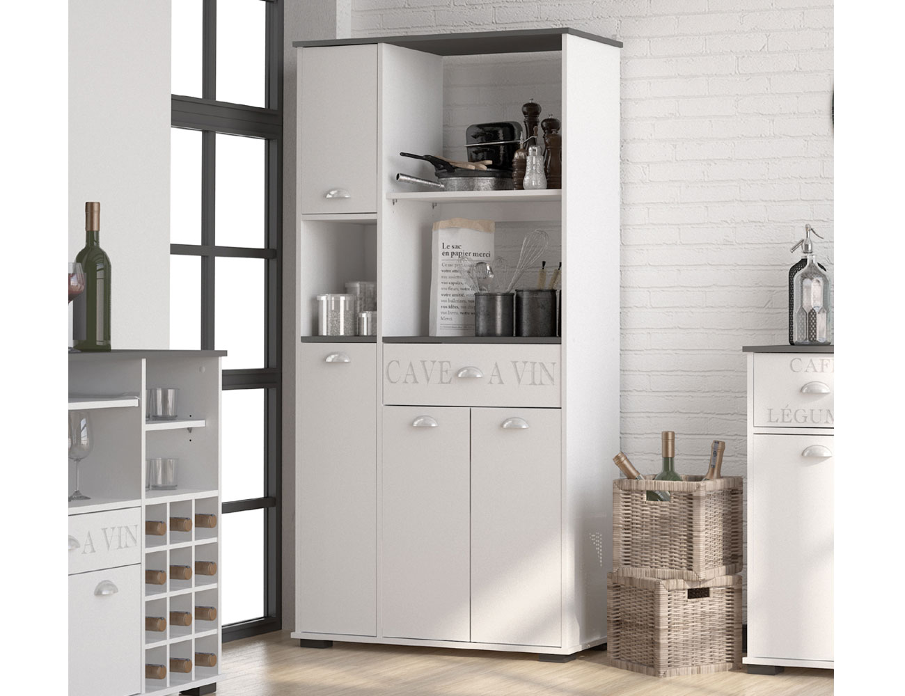 Mueble buffet de cocina con cuatro puertas y un cajón (3423 ... Mueble buffet de cocina con cuatro puertas y un cajón (3423 ...