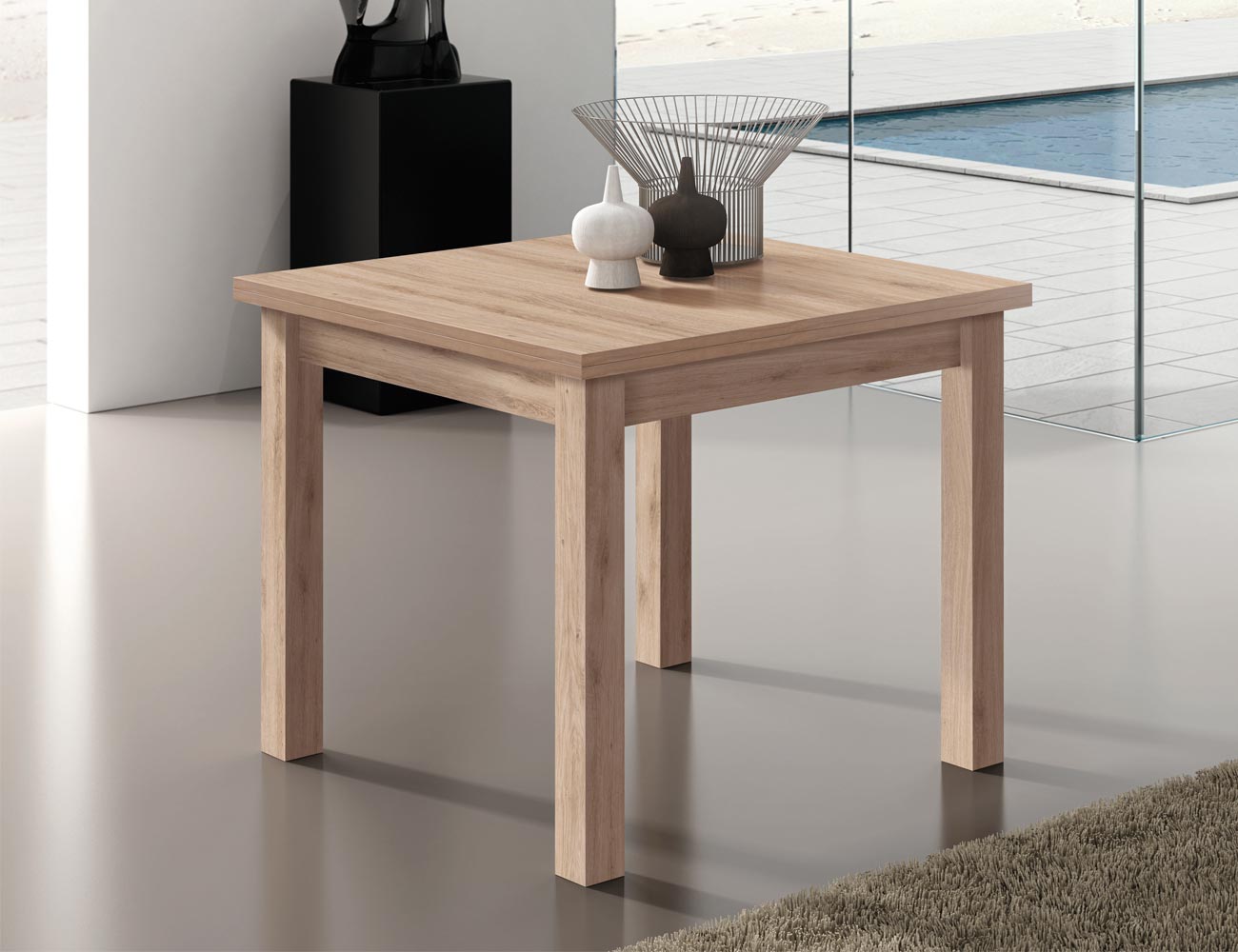 M 301 mesa cuadrada extensible roble natural6