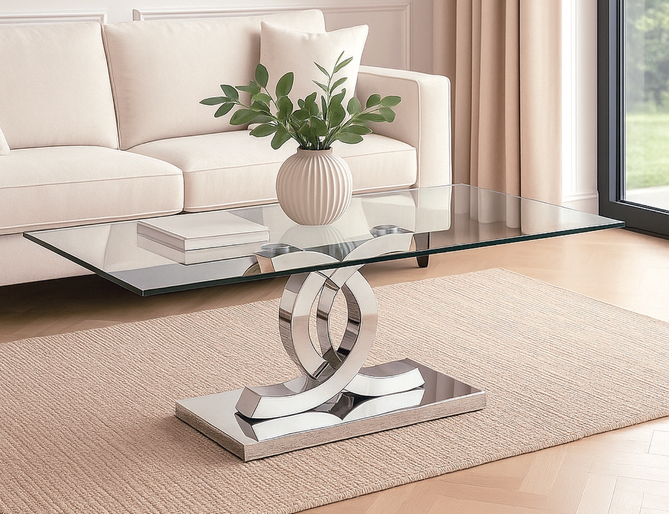 Mesa chanel centro acero inoxidable