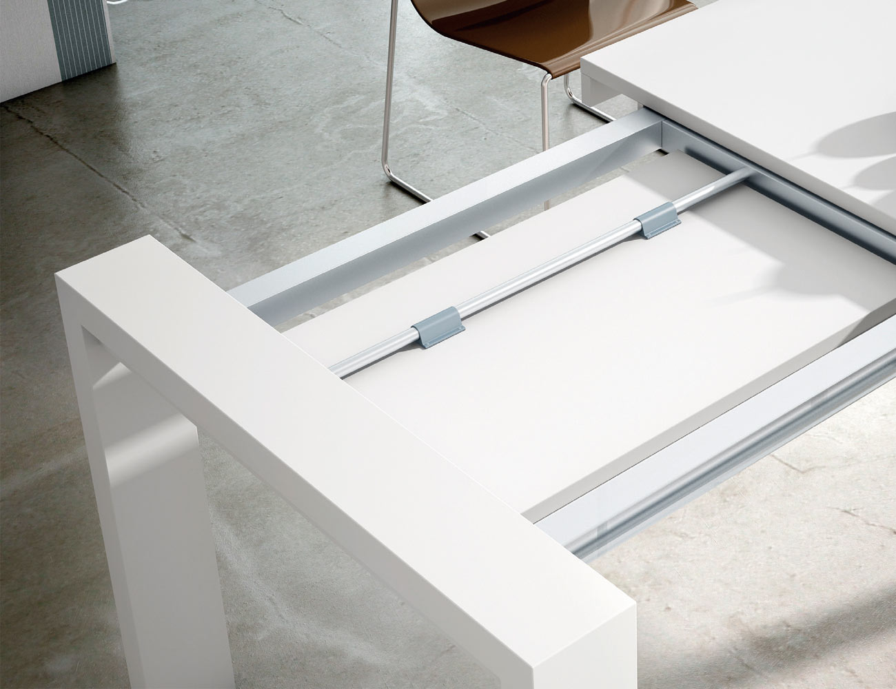 Mesa comedor carro extensible blanco 123 2