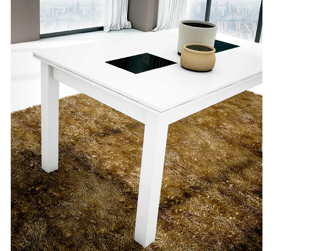 Mesa comedor extensible blanco 117 2