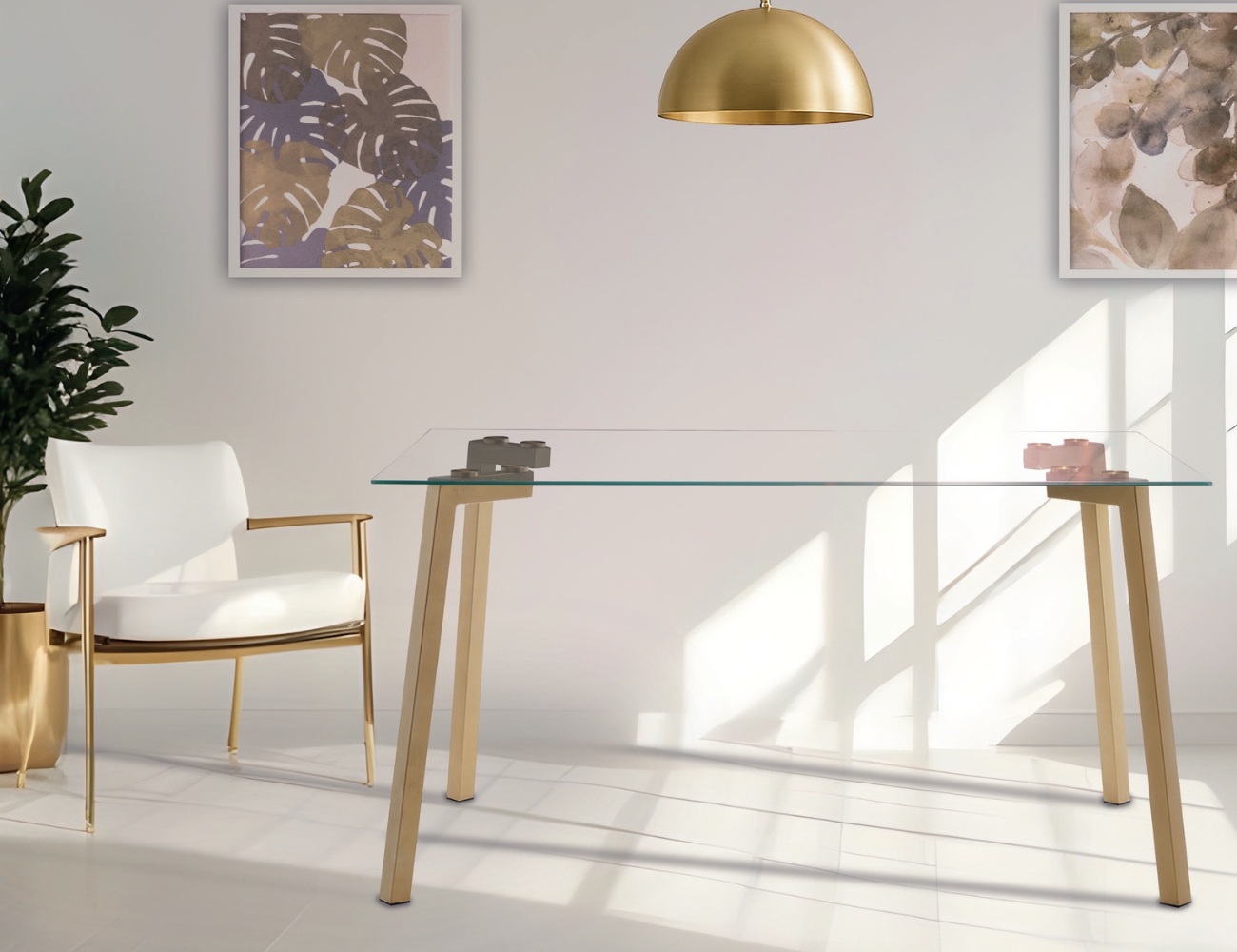 Mesa ganges dorada patas doradas