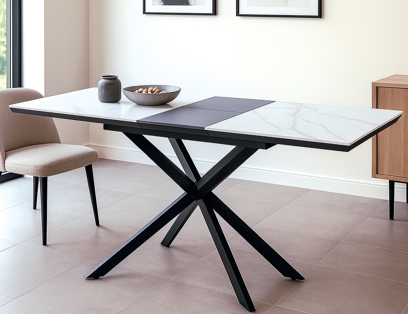 Mesa hudson patas metalicas negro mate