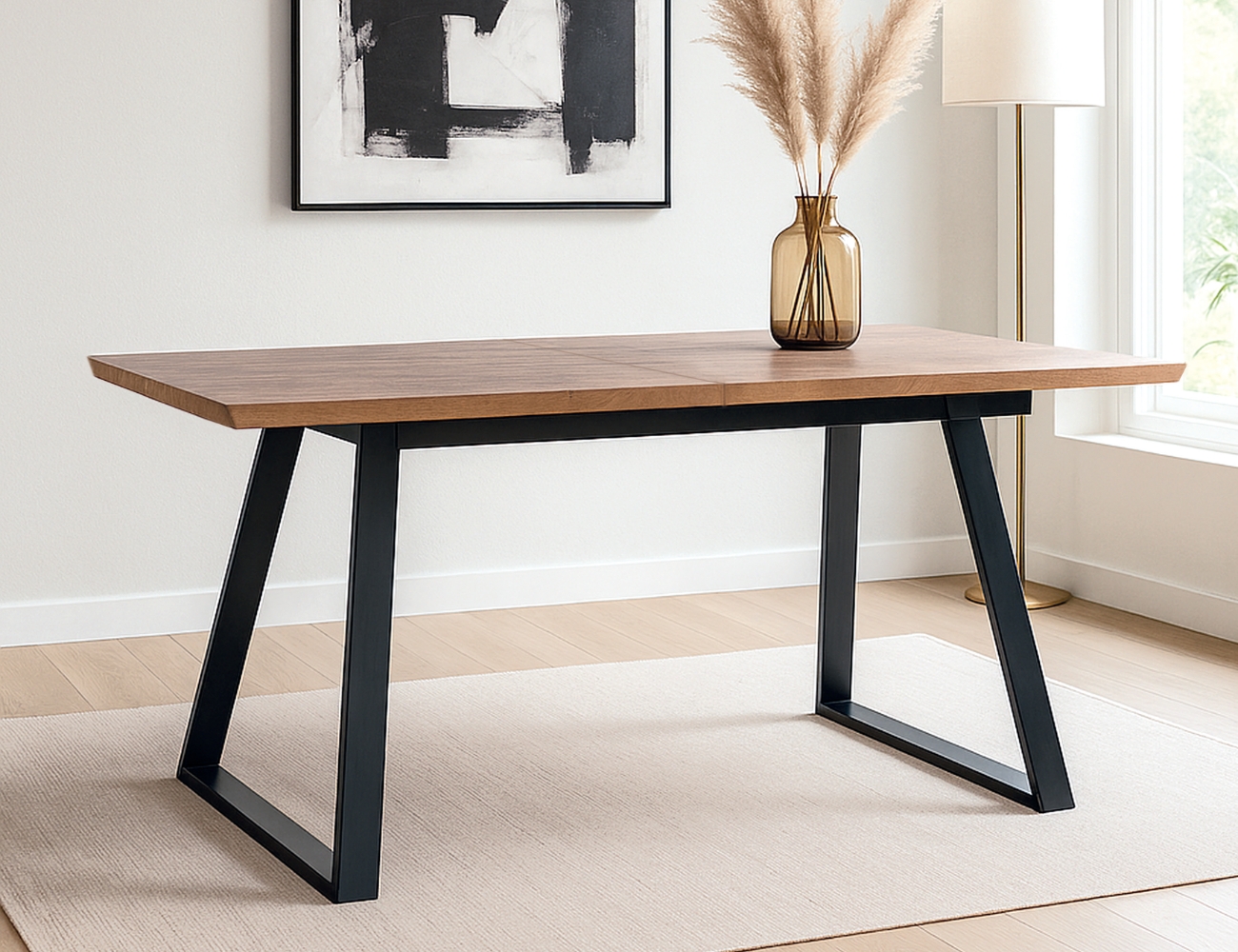 Mesa nesto nogal patas negras metalicas