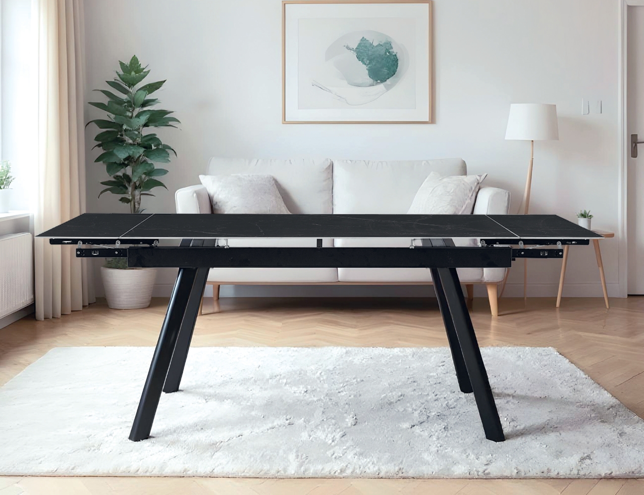 Mesa toledo negro patas negro mate