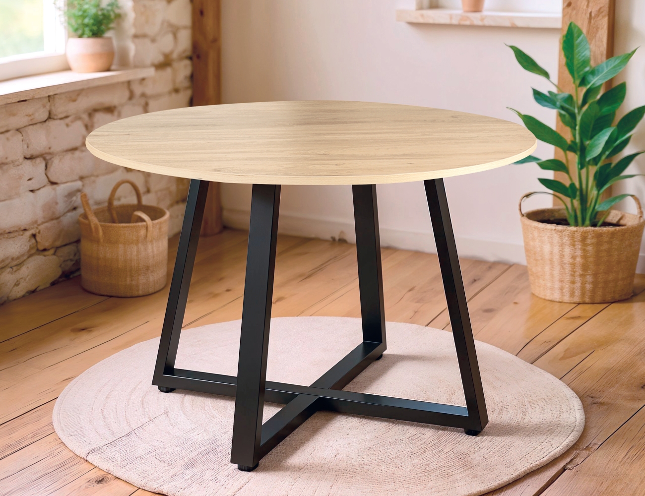 Mesa trapecio patas metalicas negro mate