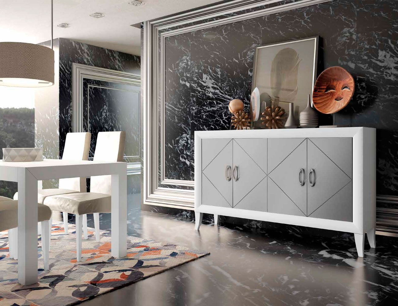 Mueble salon comedor romantico aparador 2