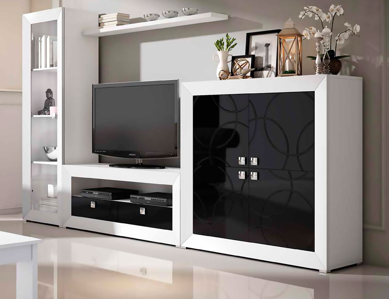 Mueble de salón modular moderno lacado (2477) - Mueble Salon MoDerno 012