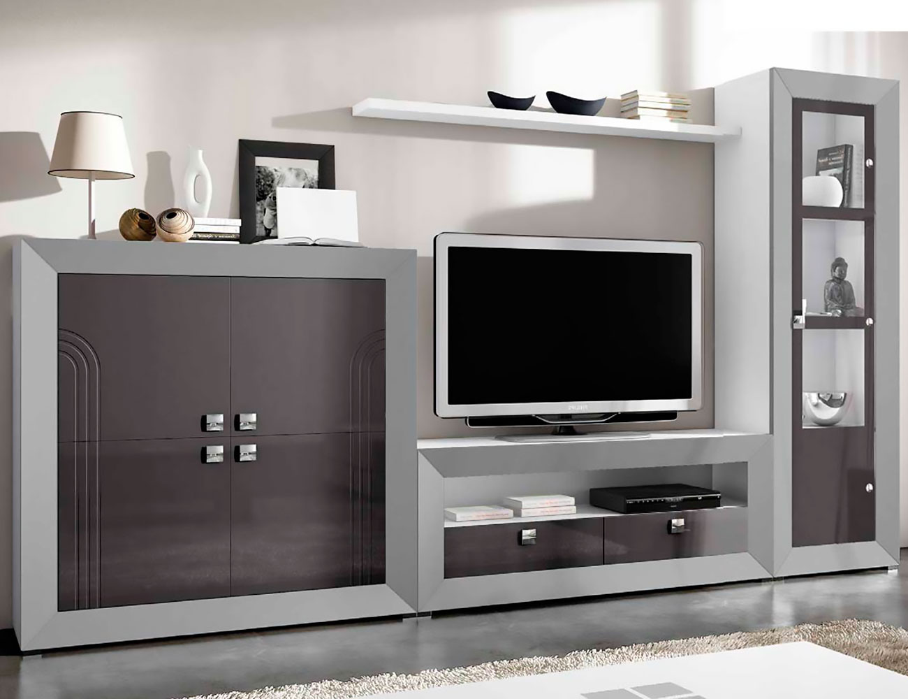 Mueble de salón modular moderno lacado (2452) Factory del Mueble Mueble de salón modular moderno lacado (2452) Factory del Mueble