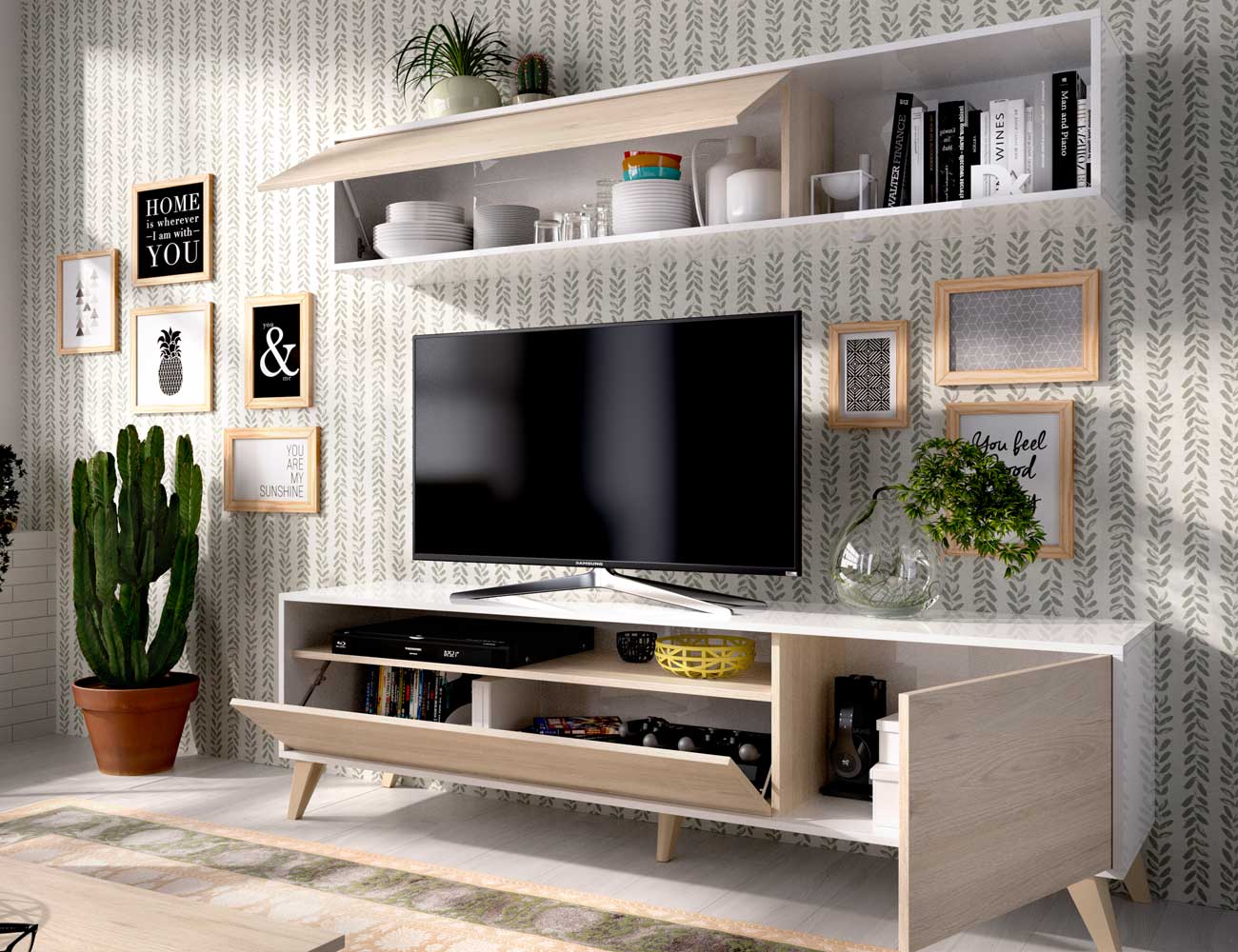 Mueble salon moderno nordico detalle