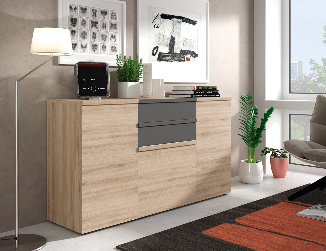 N 8 aparador roble natural antracita4