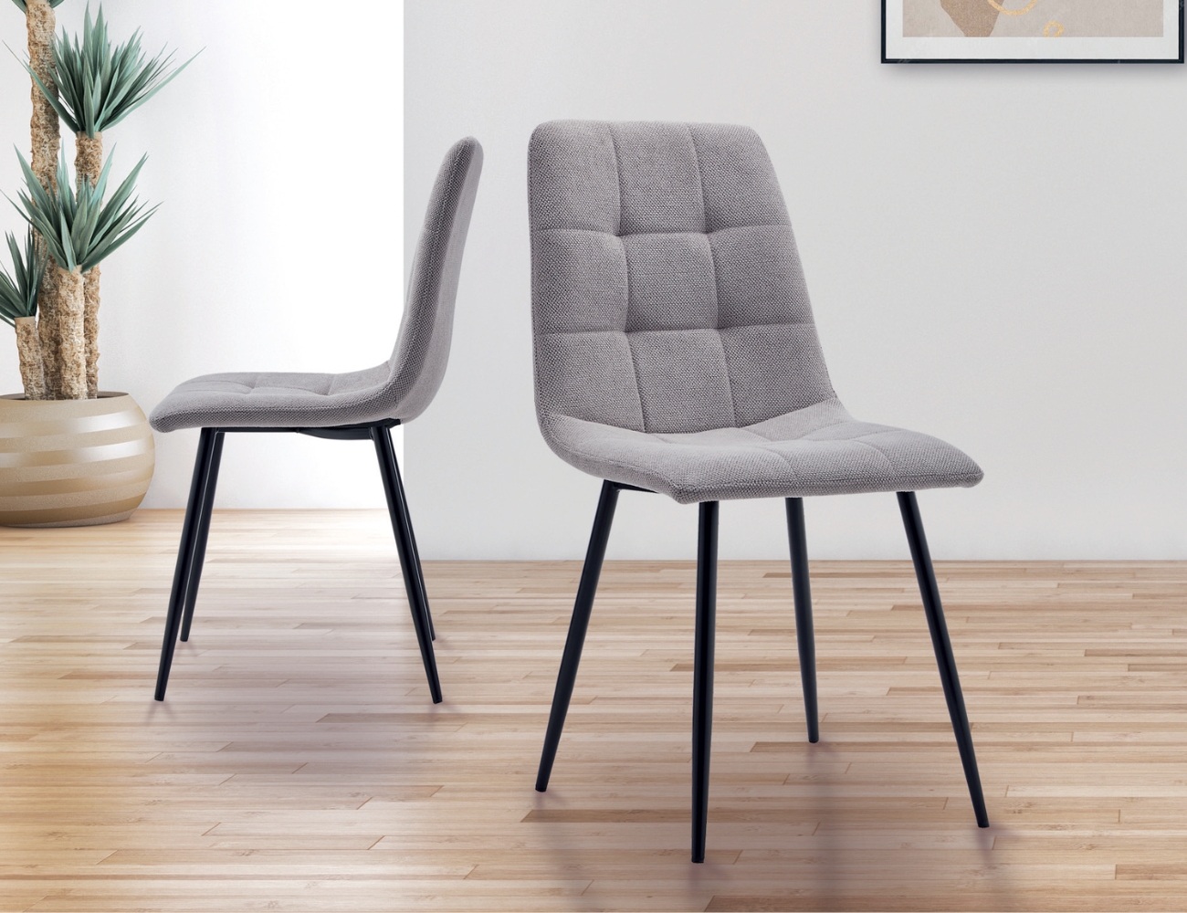 Silla benidorm gris patas negros mate