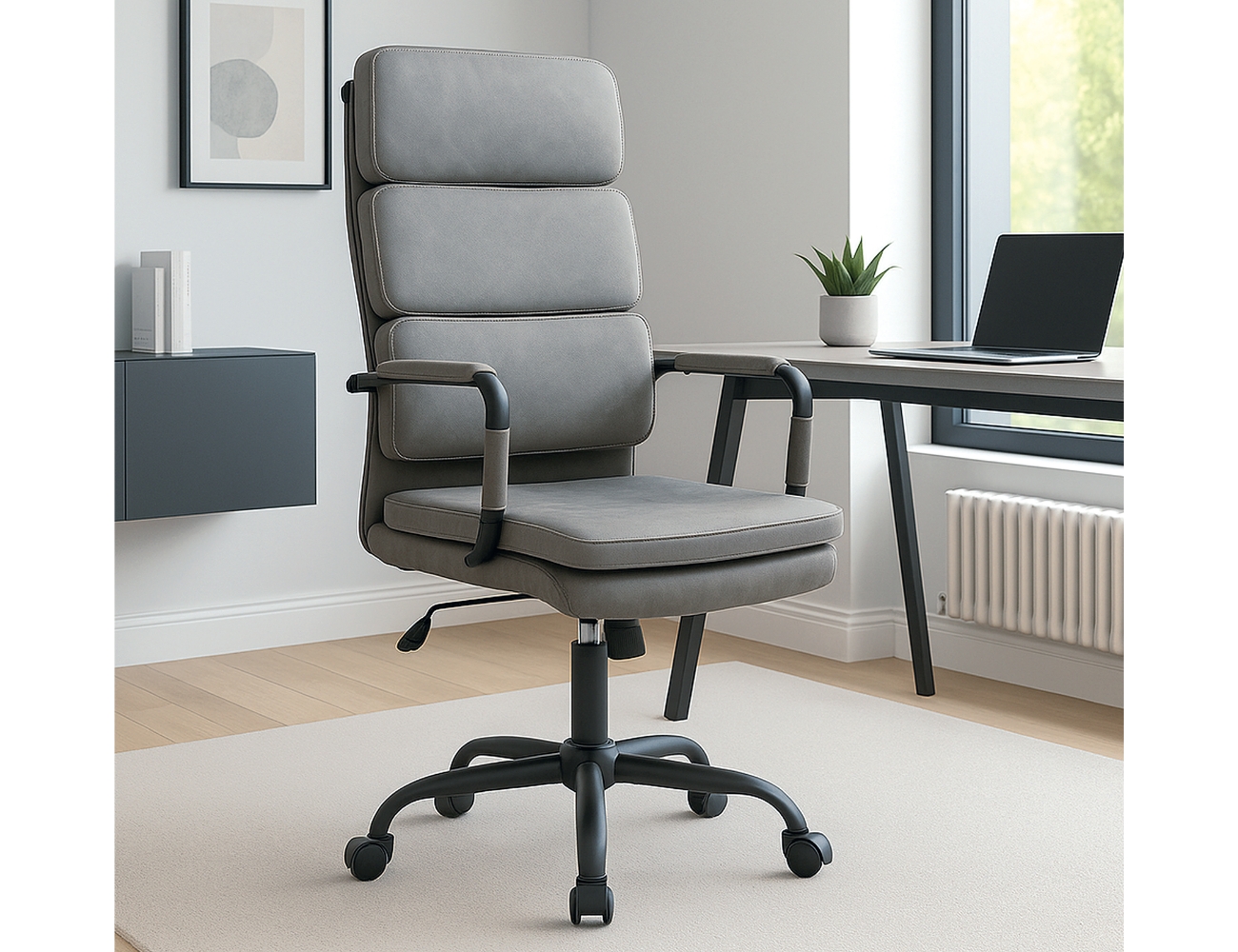Silla bezos polipiel gris