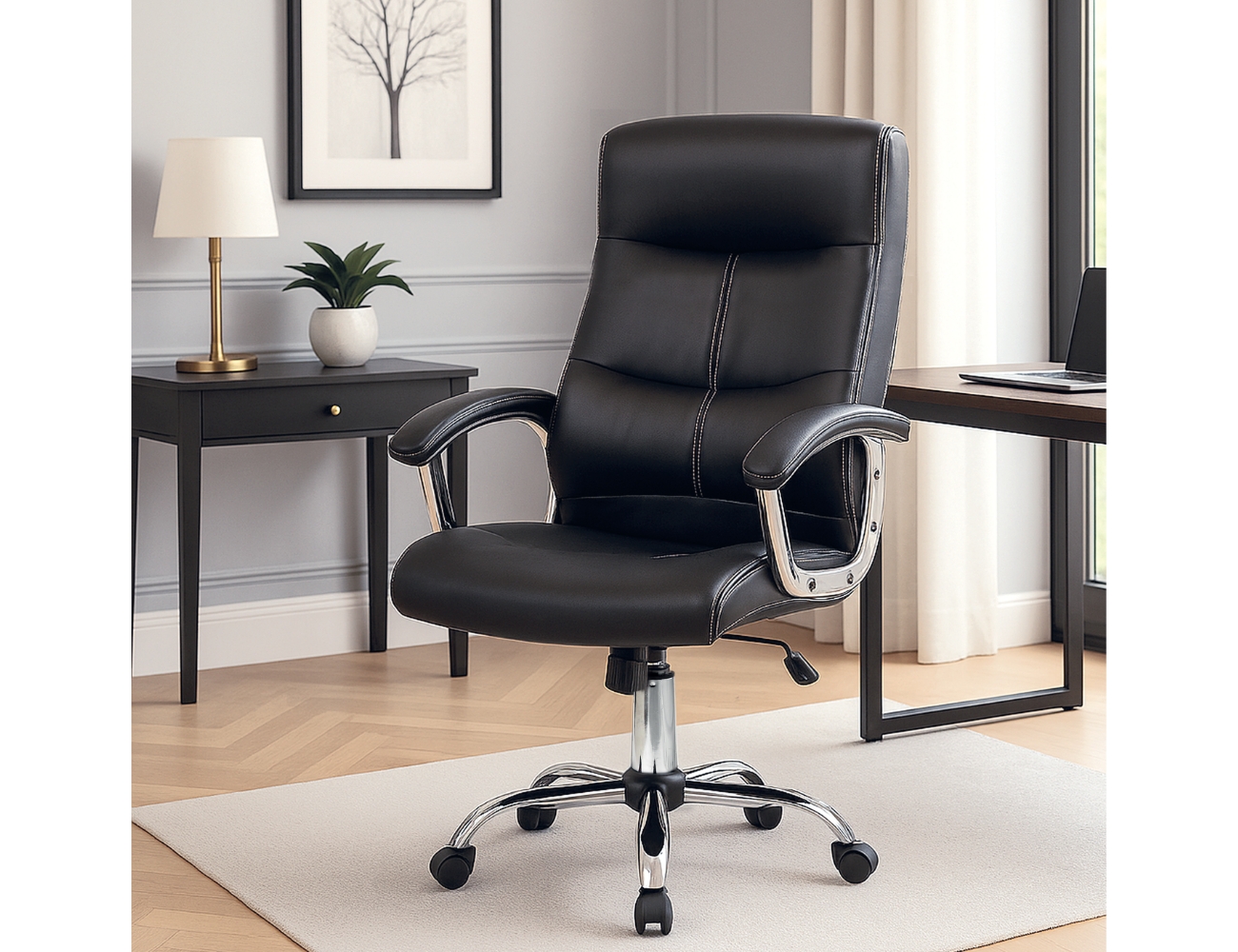 Silla manager polipiel negro