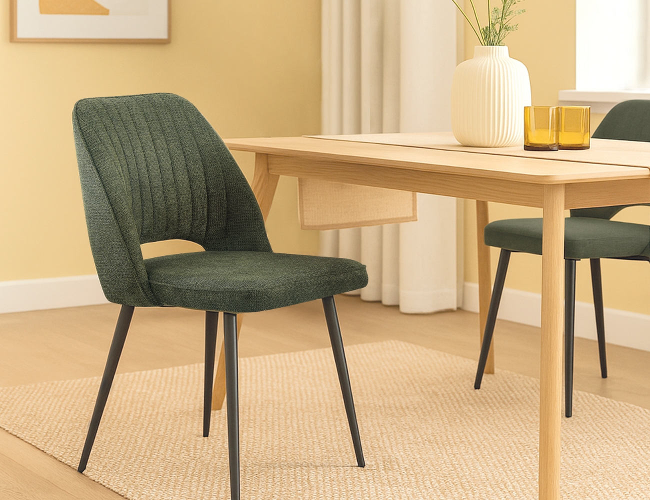 Silla sarabel verde patas negro mate1