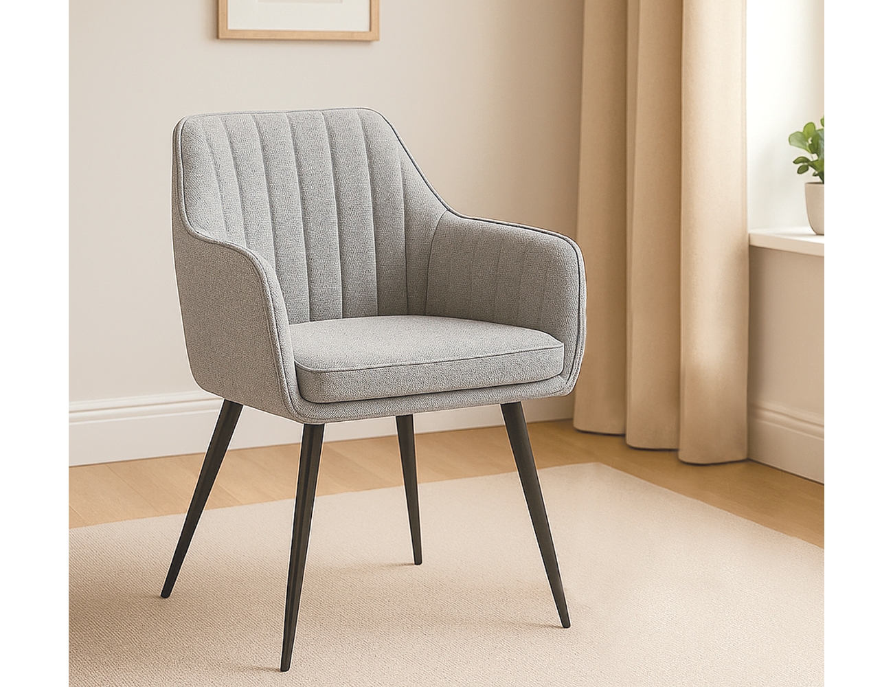 Sillon victor gris ceniza patas metalicas negra