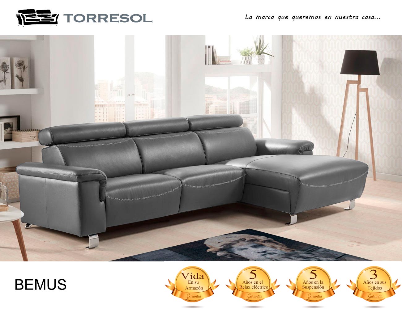 Sofa bemus torresol piel gris oscuro 1