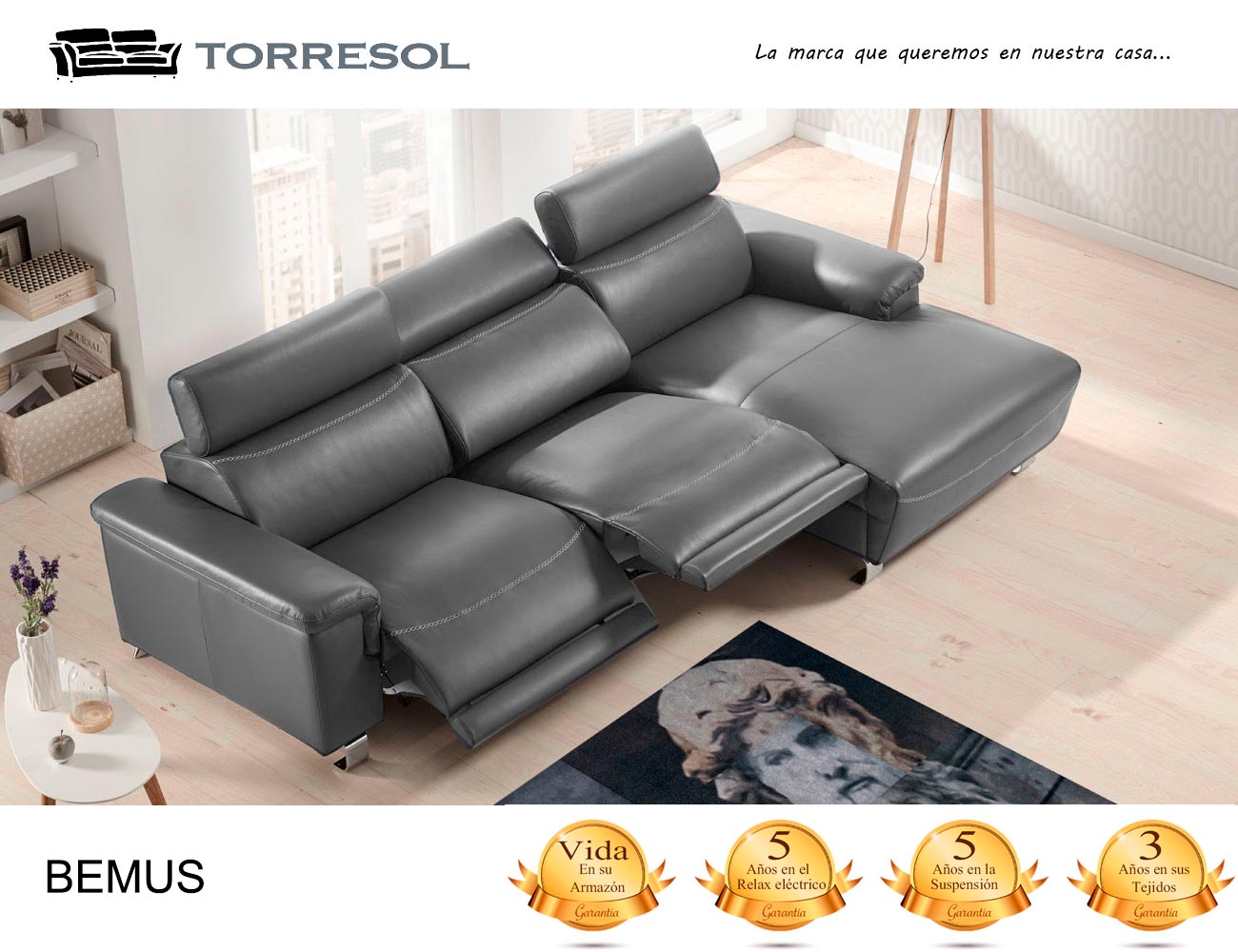 Sofa bemus torresol piel gris oscuro 2