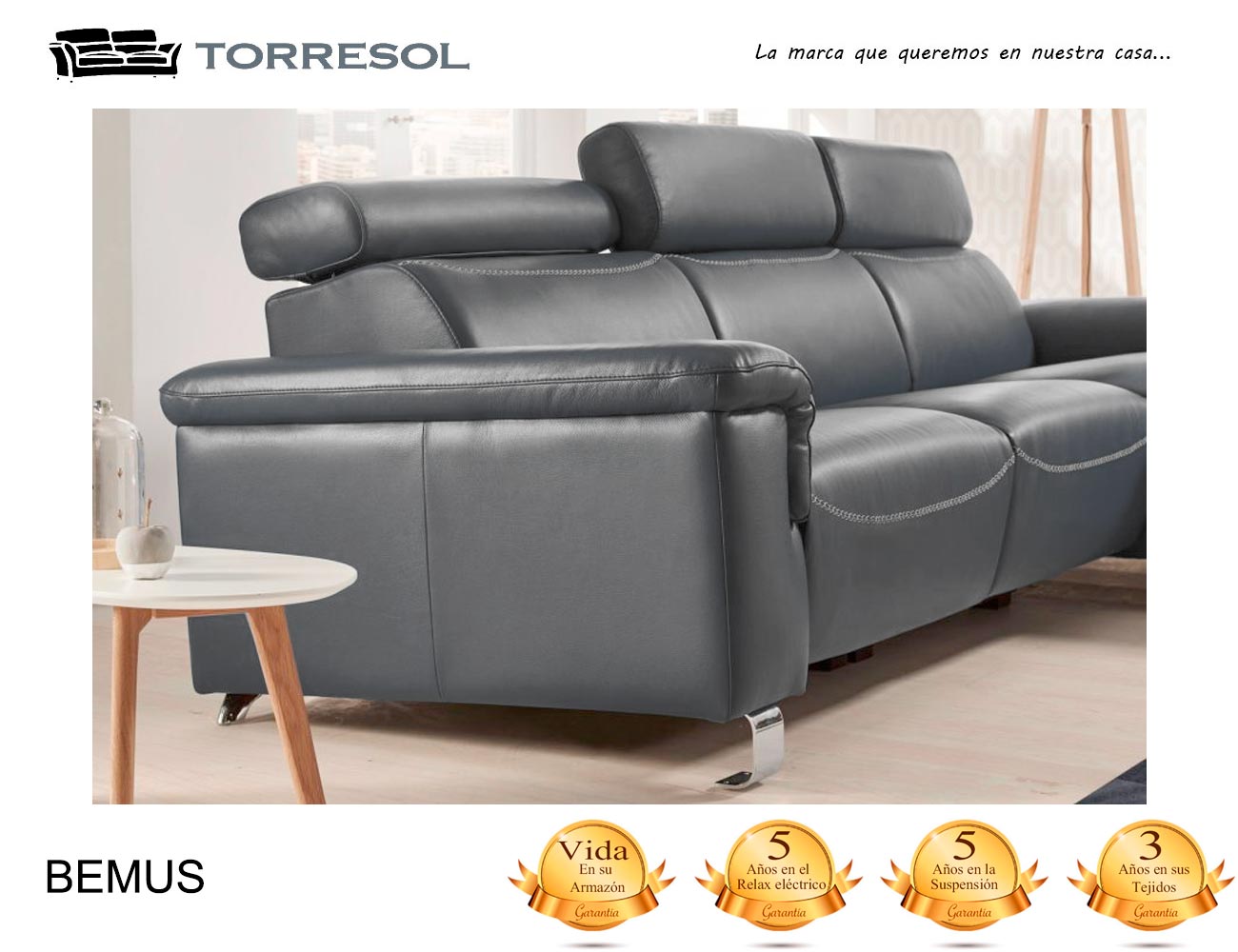 Sofa bemus torresol piel gris oscuro 3