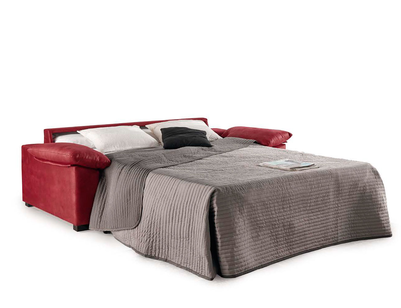 Sofa cama apertura italiano gran calidad leire rojo abierto