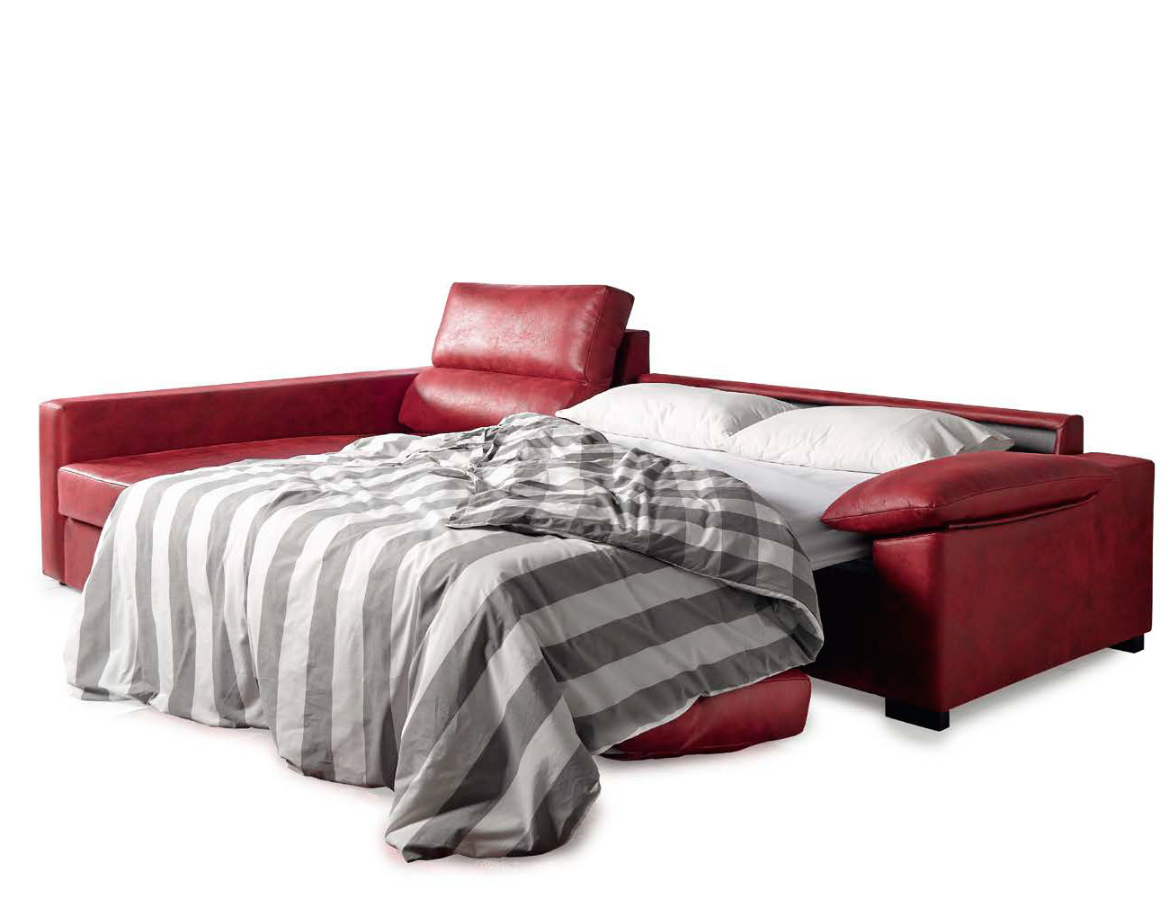 Sofa chaiselongue cama italiana leire rojo 2