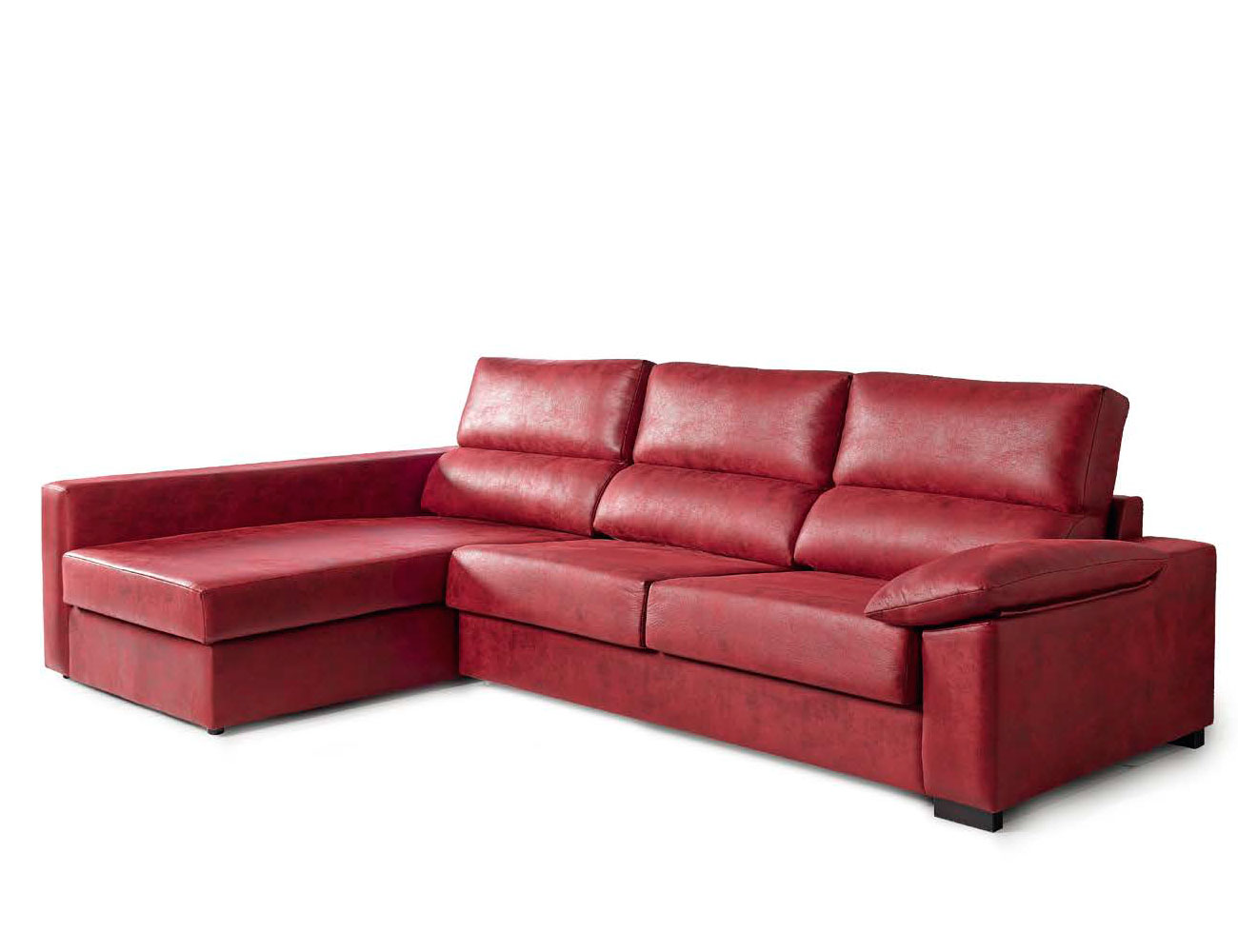 Sofa chaiselongue cama italiana leire rojo 3