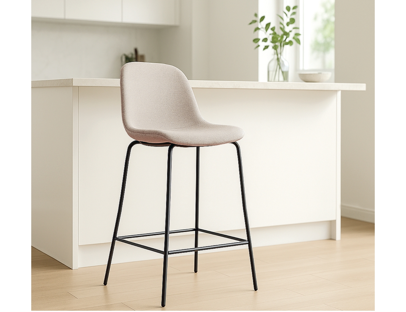 Taburete cordoba beige tostado patas negro mate1