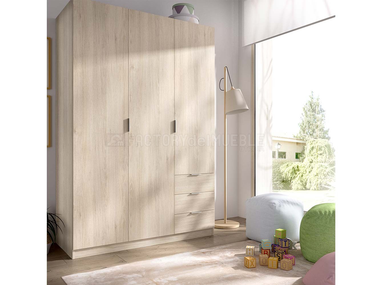 Armario de 3 puertas y 3 cajones (30267) | Factory del Mueble Utrera