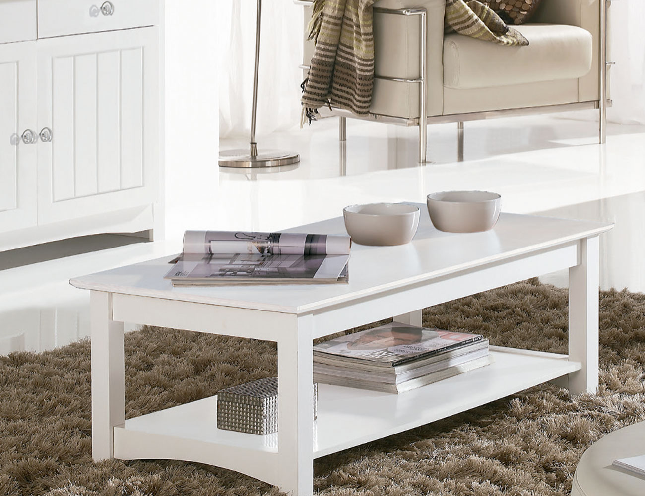 Mesa centro comedor elevable en madera color blanco lacado (8070 ... Mesa centro comedor elevable en madera color blanco lacado (8070 ...