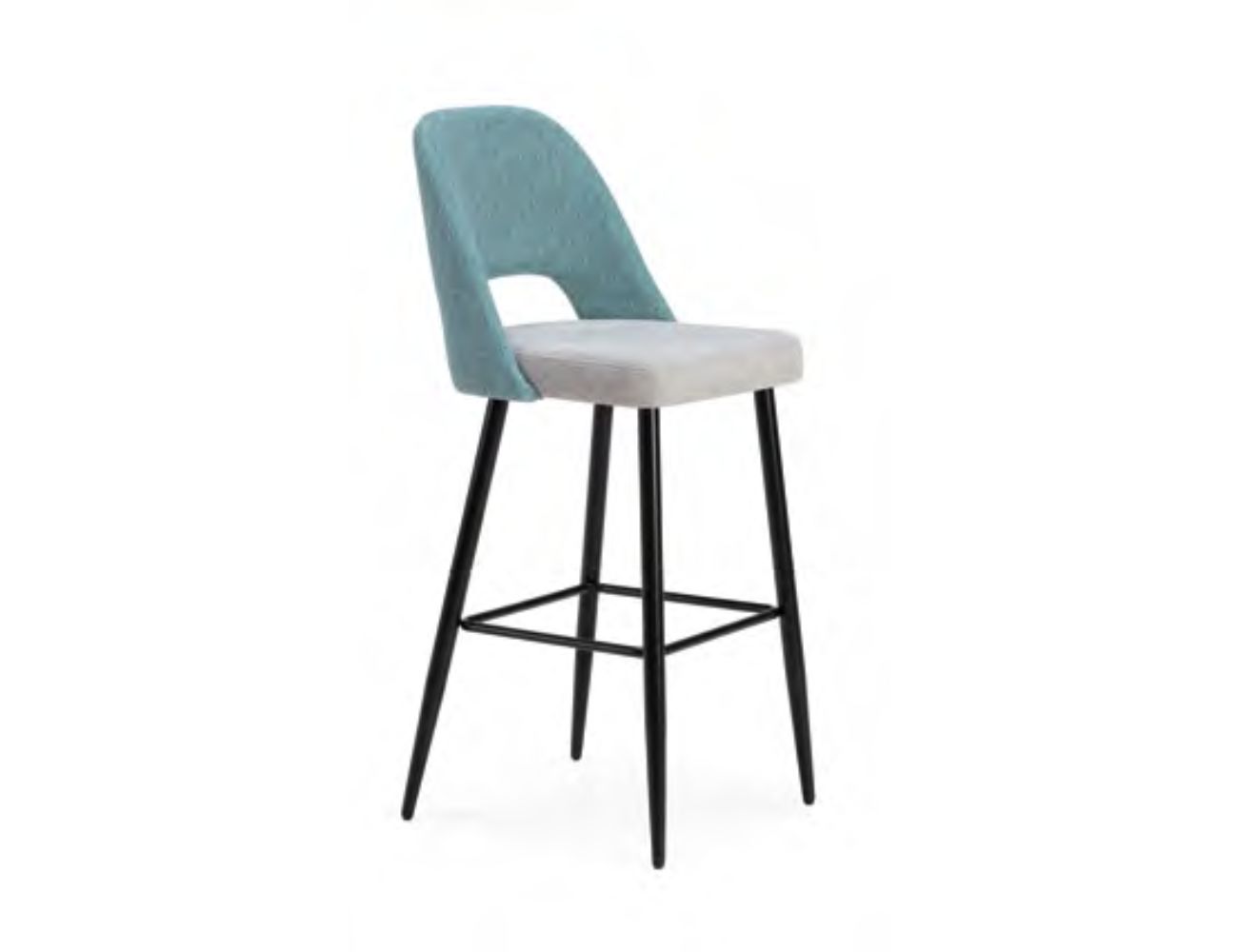 50 taburete bar tela azul patas negra 75cm pack 2 1