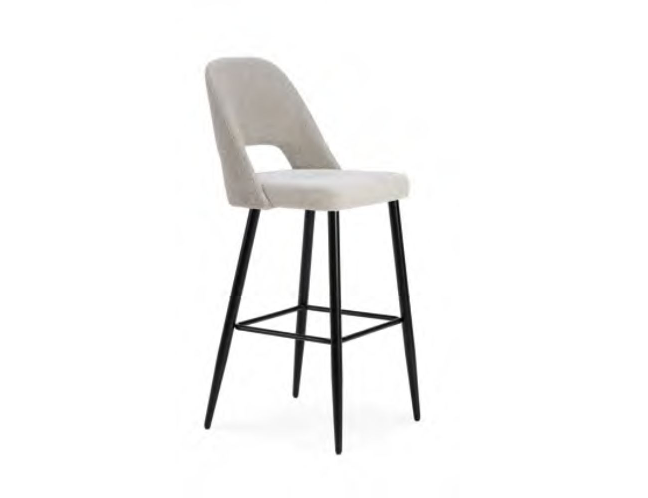 51 taburete bar tela gris patas negra 75cm pack 2