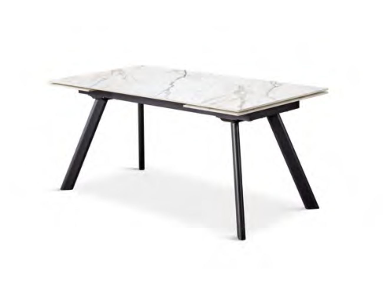 5mesa tapa porcelanico blanco pata negra extensible 1401