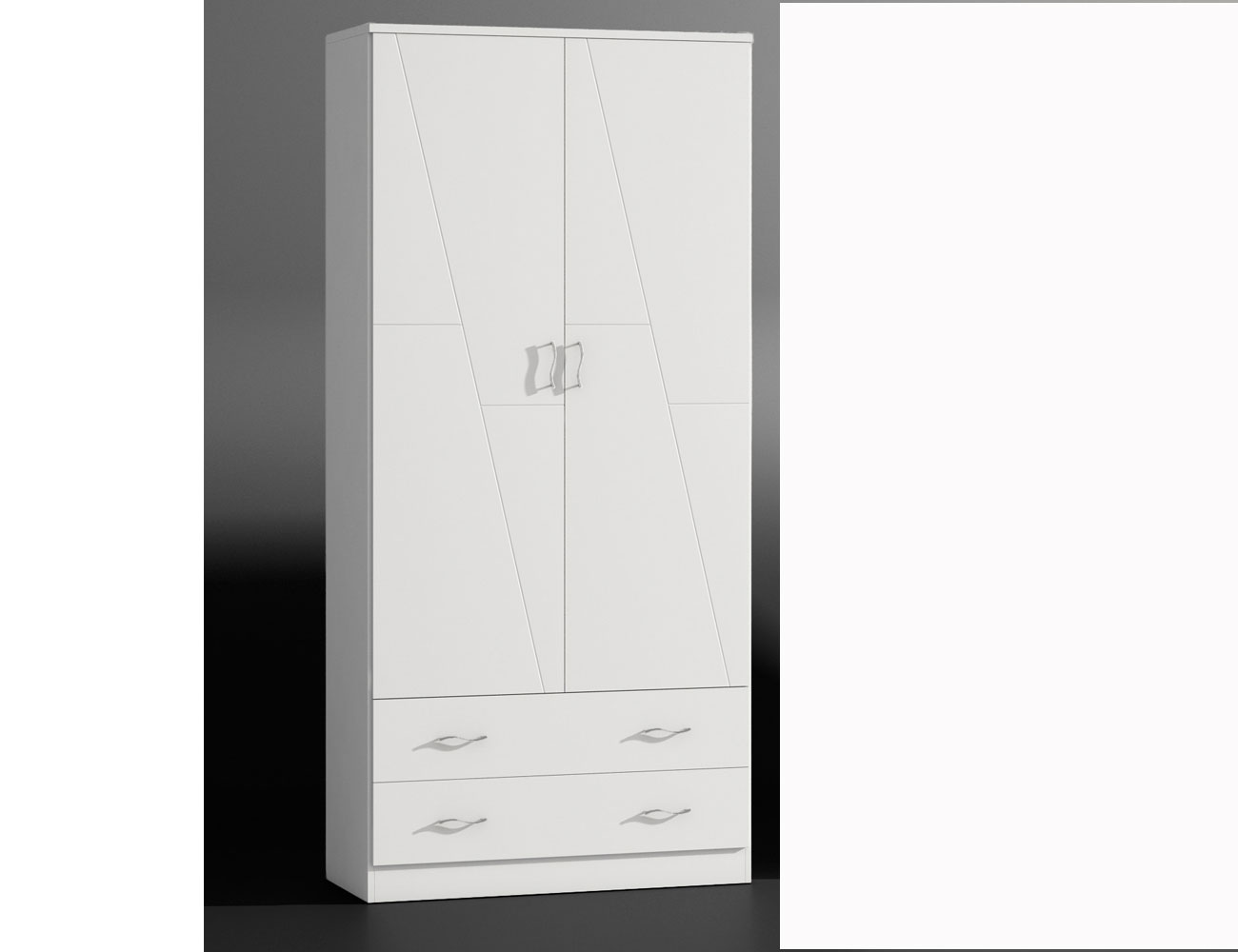 Armario 2 puertas en madera en color blanco lacado (8050) | Factory del