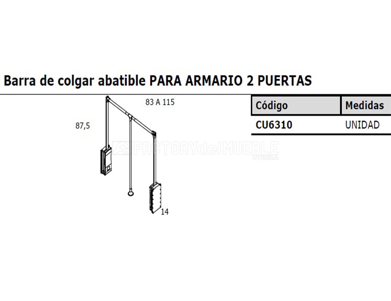 Armario 6 puertas abatibles 3 cuerpos en color okume (29871) | Factory