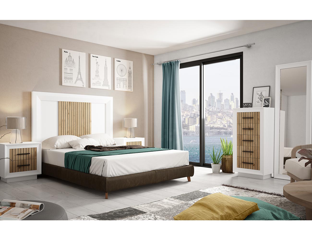 Dormitorio Estilo Nórdico Pack Completo Muebles Camas 