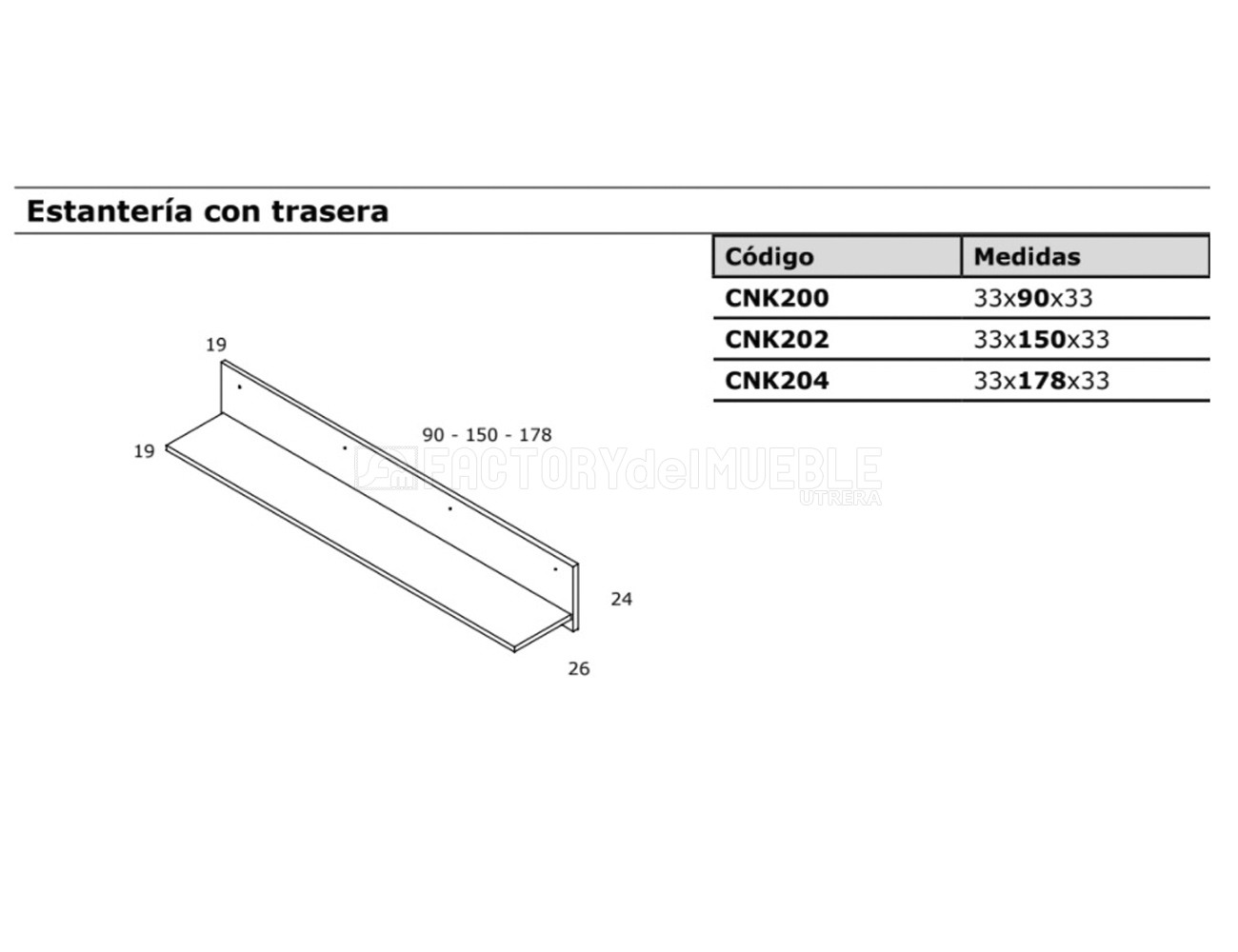 Estantería con trasera