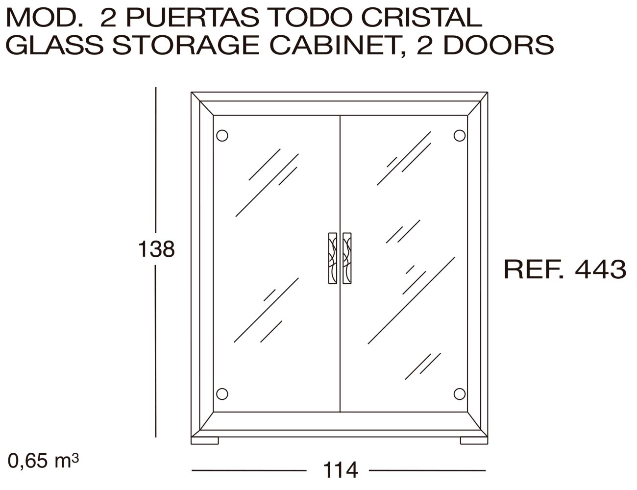 Modulo 2 puertas todo cristal 443