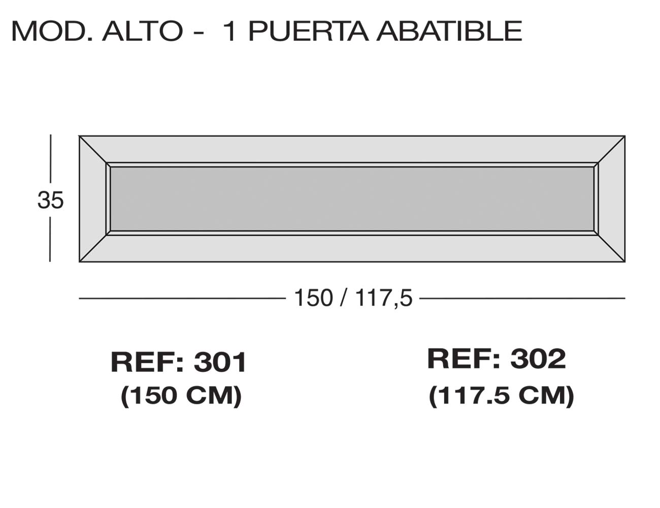 Modulo alto 1p puerta abatible 301 302