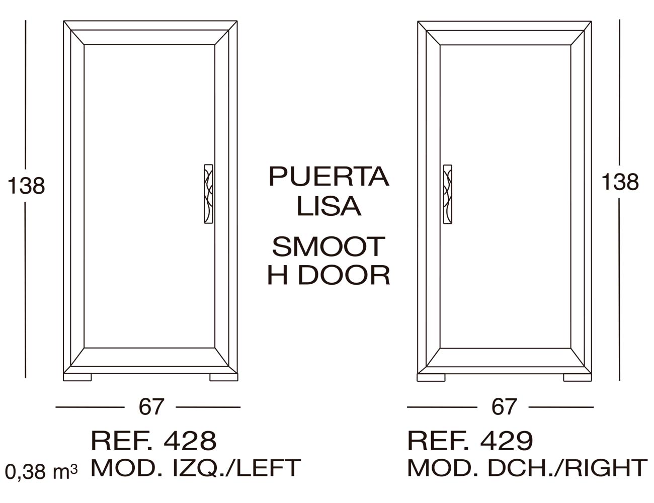 Modulo izdo puerta estriado dm 428