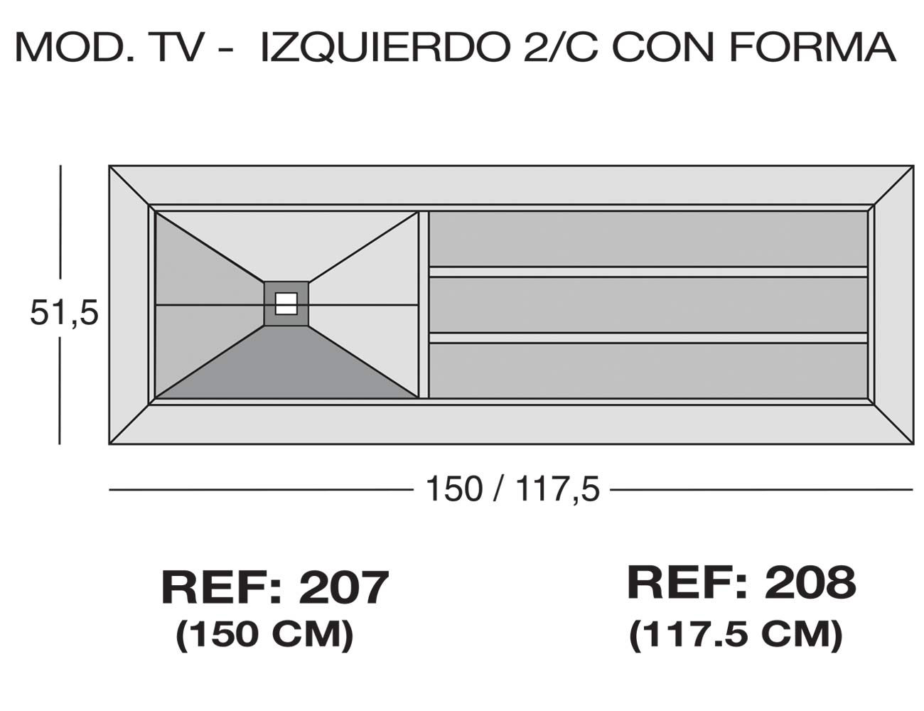 Modulo tv izquierdo 2c forma 207 208