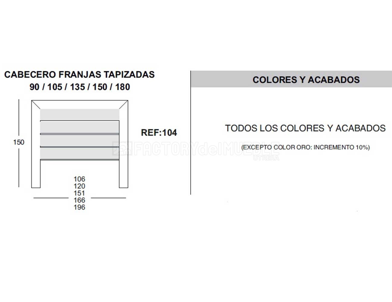 Ref 104 cabecero franjas tapizadas