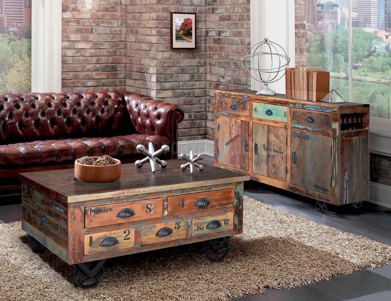 Mueble de TV vintage en madera reciclada