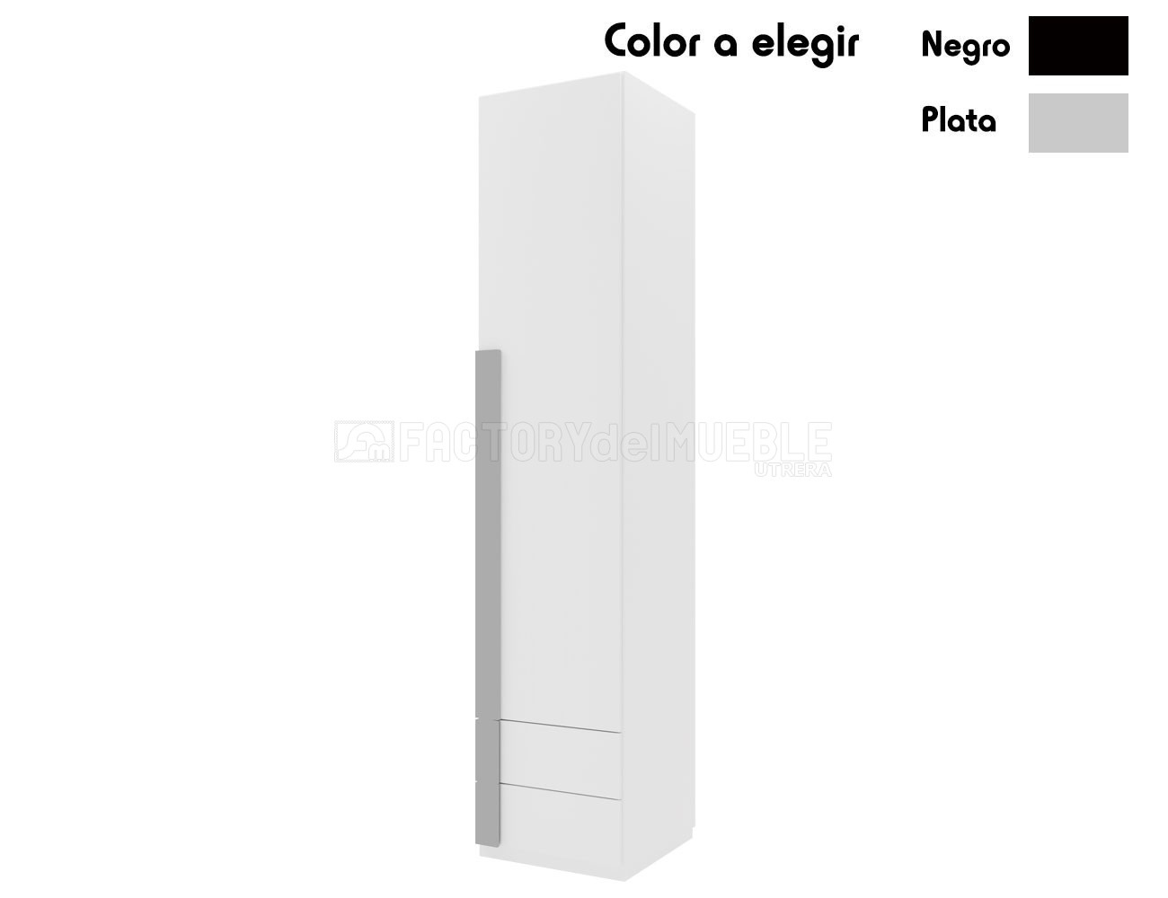 Armario 1p 2c abatible blanco