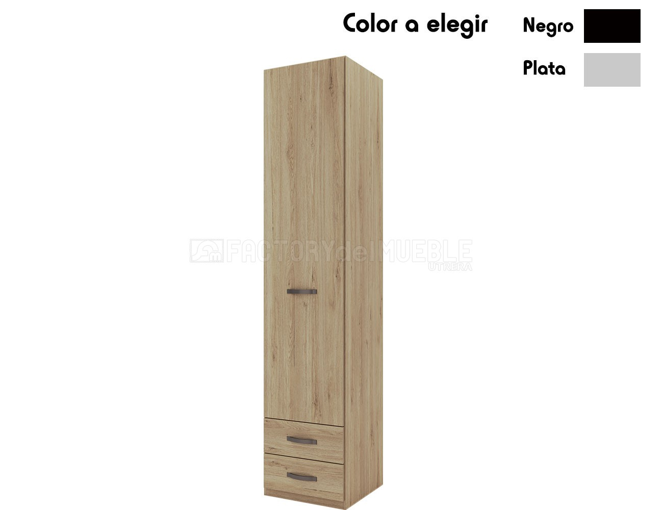 Armario 1p 2c abatible roble
