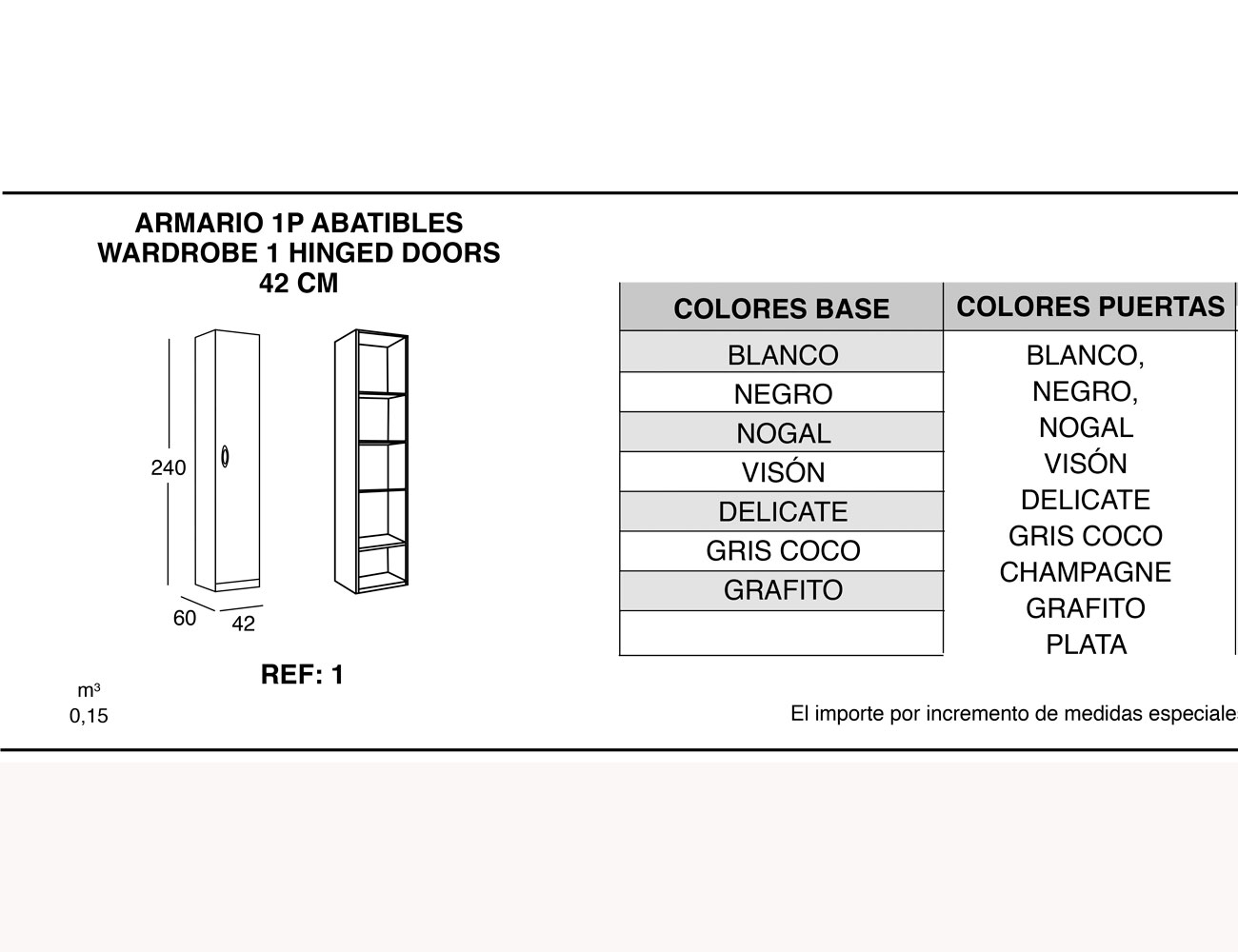 Armario 1p abatibles 42