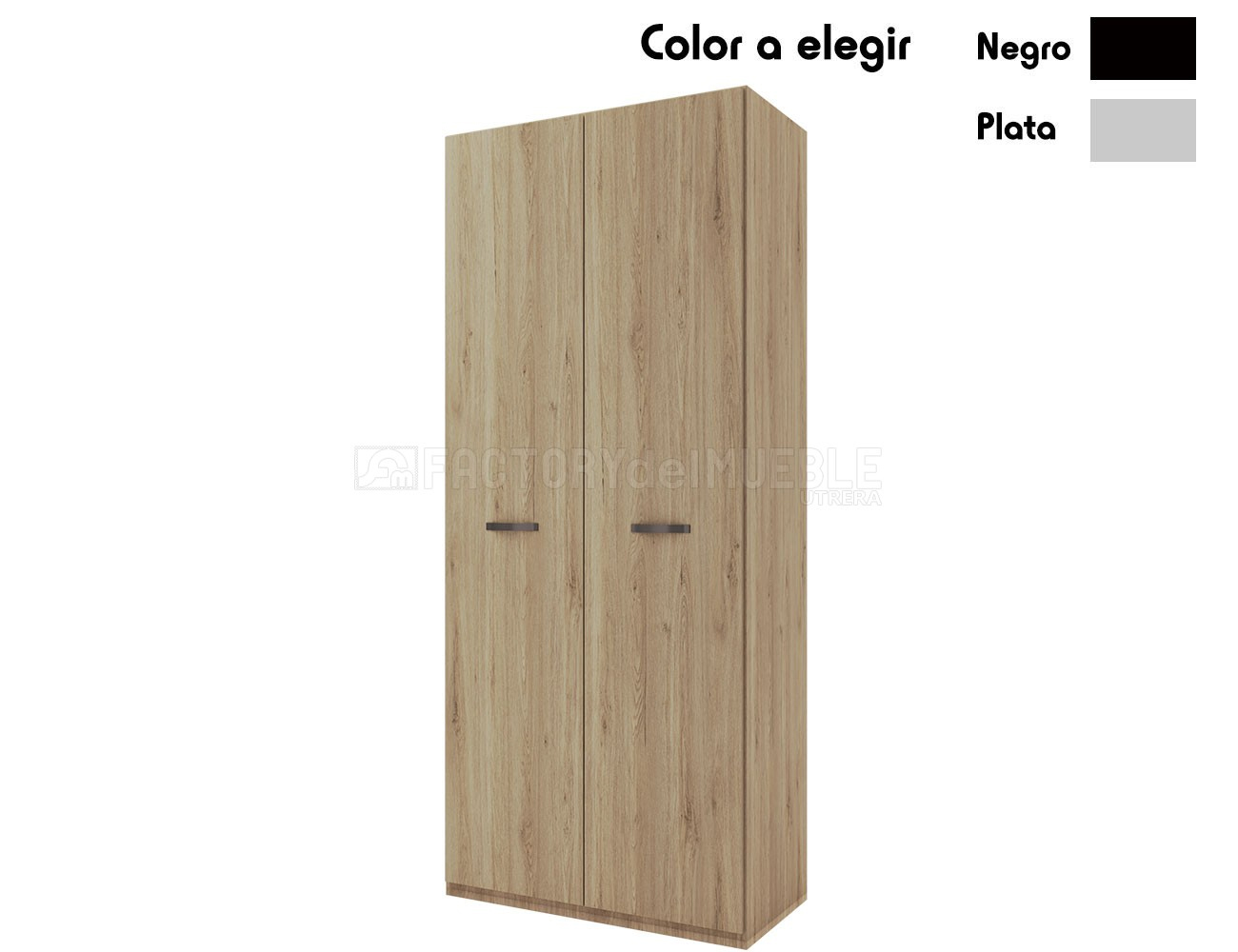 Armario 2p largas roble